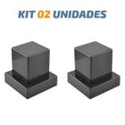 Kit 02 Acabamento Quadrado Preto Registro Pressão Deca - Dazie Metais