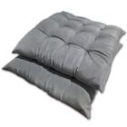 Kit 02 Almofadas Assento Futon Flat Para Cadeira 40X40 Cinza