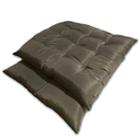 Kit 02 Almofadas Assento Futon Flat Para Cadeira 40X40 Marro