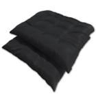 Kit 02 Almofadas Assento Futon Flat Para Cadeira 40X40 Preto