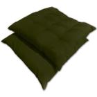 Kit 02 Almofadas Assento Futon Flat Para Cadeira 40X40 Verde