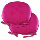 Kit 02 Almofadas Futon Redondo Assento para Cadeira 40x40 Rosa Pink Cód. 2533