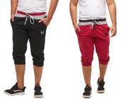 Kit 02 bermudas de moletom wooks masculina saruel skinny