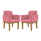 KIT 02 Cadeiras Com Base Mesa De Estudos Poltrona Decorativa