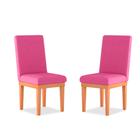 Kit 02 Cadeiras de Cozinha Alice Reforçada Suede Pink - Madeira Prima Deccor