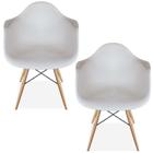 Kit 02 Cadeiras Decorativa Eiffel Melbourne Branco com Pés de Madeira - Lyam Decor