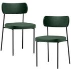 Kit 02 Cadeiras Decorativas Estofada Para Sala Jantar Melina F01 Sintético Verde Musgo - Lyam Decor