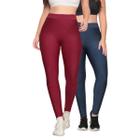 Kit 02 Calça Legging Feminina Academia Suplex Esporte Corrida Fafenix