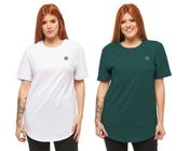 Kit 02 camisetas longline wooks manga curta feminina