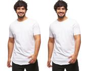 Kit 02 camisetas plus size longline manga curta masculina