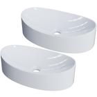 Kit 02 Cubas de Apoio Canoa Para Banheiro Lavabo C01 BC47W Branco - Lyam - Lyam Decor