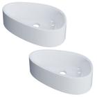 Kit 02 Cubas de Apoio Gota Para Banheiro Lavabo C01 BG43W Branco - Lyam - Lyam Decor