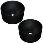 Kit 02 Cubas de Apoio Redonda Para Banheiro Lavabo C01 BL30W Preto Matte Fosca - Lyam - Lyam Decor