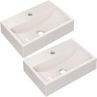 Kit 02 Cubas de Apoio Retangular Para Banheiro Lavabo C01 Q450 Bege - Lyam Decor