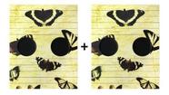 Kit 02 Esteiras para Sofá Flexível com Porta Copos Amarela Borboletas ET002