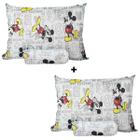 Kit 02 Jogo de Cama Solteiro Infantil Disney Simples 2 Peças Mickey Mouse Malha Portallar