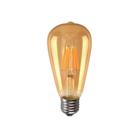 Kit 02 lampada de filamento de led st64 retro vintage e27 bivolt ambar decorativa p/ pendentes