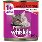 KIT 02 LATAS Ração Úmida Whiskas Lata Patê de Carne para Gatos Adultos