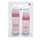 Kit 02 Mamadeiras KukaEssencial Bico Orto (Maiores de 6 meses) Antivazamento 330ml e 240ml /Rosa