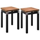 Kit 02 Mesas Laterais de Canto Malva Estilo Industrial 41cm BP Nature Preto - Desk Design