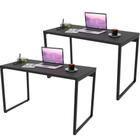 Kit 02 Mesas Para Escritório Home Office Estilo Industrial Form 120 cm Preto Onix - Lyam Decor