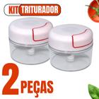 Kit 02 Mini Processador Manual Agilidade e Praticidade na Cozinha com Lâminas Afiadas e Design Seguro