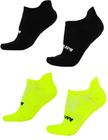 Kit 02 Pares Meia Corrida HUPI Running Pro Invisível Preto e Amarelo