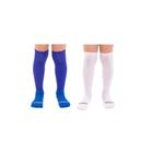 Kit 02 Pares Meião Futebol Infantil Juvenil Bebe Cano Longo Em Cores Sortidas Atoalhado Em Algodão