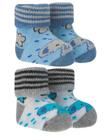 Kit 02 Pares Meias Pantufa ELEFANTE AZUL para  Bebê Recém Nascido - Dallf