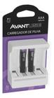 Kit 02 Pilhas Recarregáveis Aaa + Carregador 1000mah - Avant