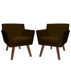 Kit 02 Poltrona Cadeira Decorativa Confortável Para Sala Quarto Decoração Iza