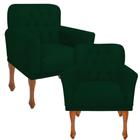 Kit 02 poltrona decorativa resistente sala bia - suede verde musgo - NANDA DECOR