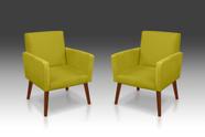 Kit 02 Poltrona Nina suede Amarelo-Modena Decor