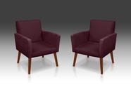 Kit 02 Poltrona Nina Suede Bordo- Modena Decor - CASA DA POLTRONA