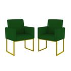 Kit 02 Poltronas com Base de Ferro Dourado Reforçada Balaqui - Balaqui Decor