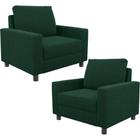 Kit 02 Poltronas Decorativa Para Sala De Estar E Recepção Malta L02 Bouclê Verde - Lyam Decor