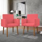 Kit 02 Poltronas Decorativa Sala Oferta Rosa - B BALAQUI DECOR