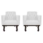 Kit 02 Poltronas Decorativas Classic Sintético Branco - AM Decor