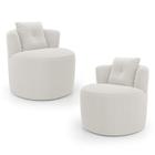 Kit 02 Poltronas Orgânicas Living Bob com 01 Almofada Bouclê Off White - Desk Design