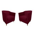 Kit 02 Poltronas Titânio Suede Marsala - Renascer Decor