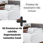 Kit 02 Protetor Colchão Capa Impermeável Branco Cama Casal