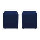 Kit 02 Puffs Decorativos Dado Suede Azul Marinho - ADJ Decor