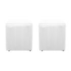 Kit 02 Puffs Decorativos Dado Suede Branco - ADJ Decor