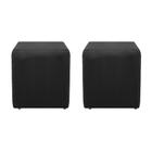 Kit 02 Puffs Decorativos Dado Suede Preto - ADJ Decor