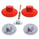 Kit 02 Suporte Espeto de Mesa em Aluminio + 02 Suporte de Espeto Vermelho Jl Artesanatos