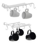 Kit 02 Suportes Metaltru Para Xícaras e Canecas Pendurar Cozinha Branco