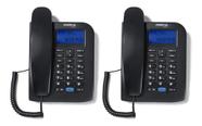 Kit 02 Telefones Com Fio Identif. Chamada Tc 60 Id Intelbras