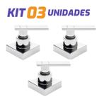 Kit 03 Acabamento Registro Quadrado C73 Cromado Padrão Deca