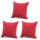 Kit 03 Almofadas Decorativa Quadrada Lih 45x45cm Cheia com Enchimento Sintético Vermelho - Ahazzo Móveis