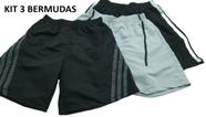 Kit 03 Bermudas Masculina Tactel - 38 ao 44, Academia , Lazer e Treino